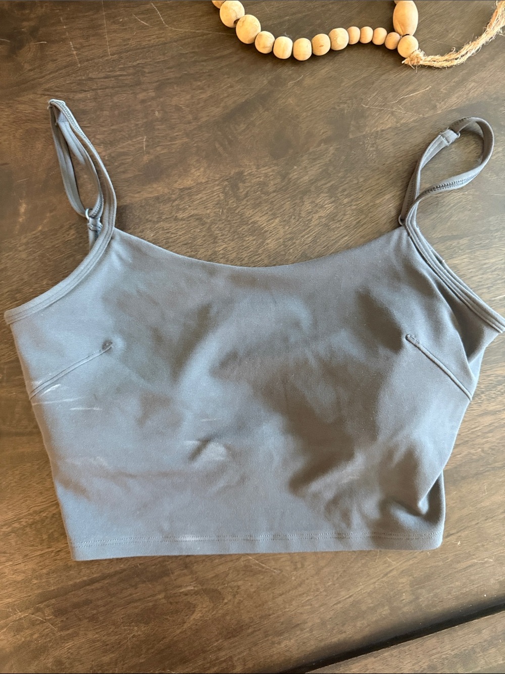 Women's grey criss cross Cropped Tank Top - Lightweight Stretch